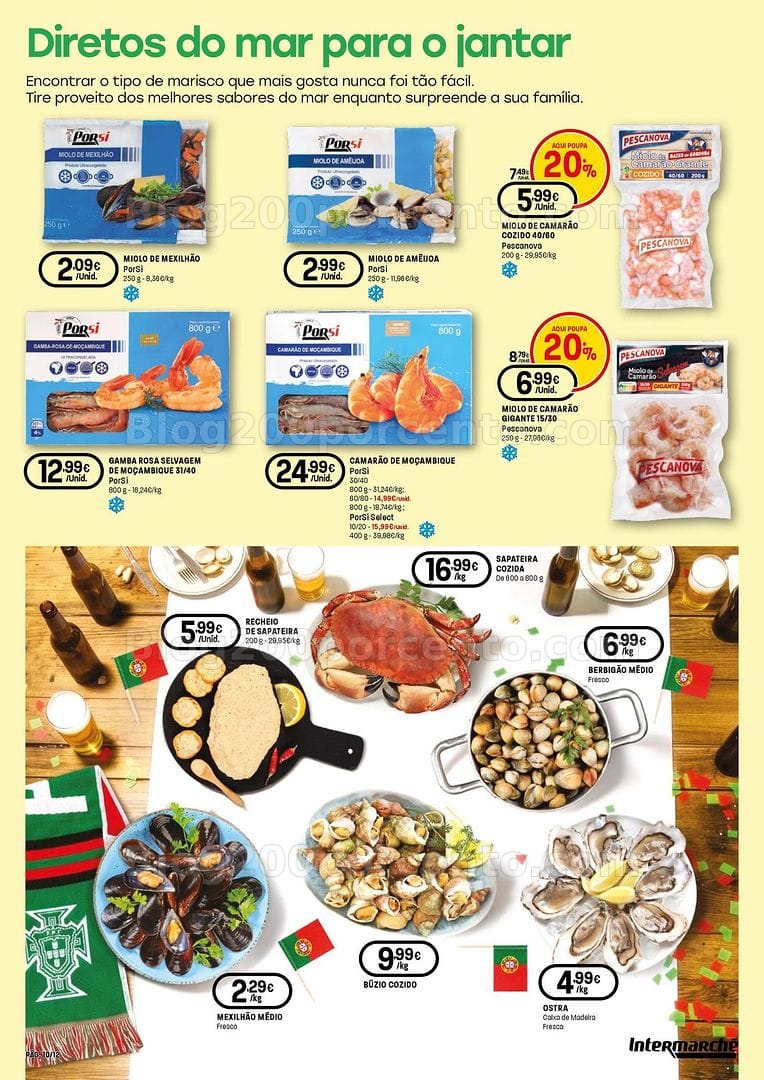 Antevisão Folheto INTERMARCHÉ Especial Mariscos Promoções de 18 junho a 1 julho