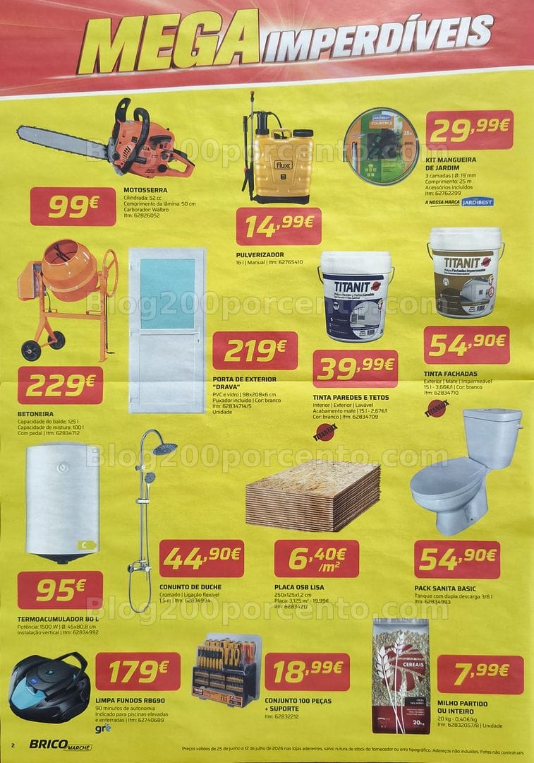 Antevisão Folheto BRICOMARCHÉ Mega Imperdíveis Promoções de 25 junho a 12 julho