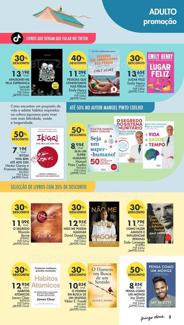 Antevisão Folheto PINGO DOCE Feira do Livro Promoções de 30 junho a 20 julho