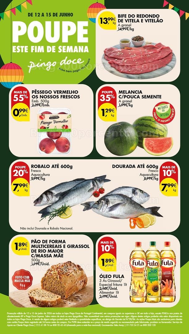 Antevisão Folheto PINGO DOCE Promoções Fim de Semana - 12 a 14 junho