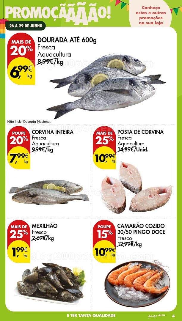 Antevisão Folheto PINGO DOCE Promoções Fim de Semana - 26 a 28 junho