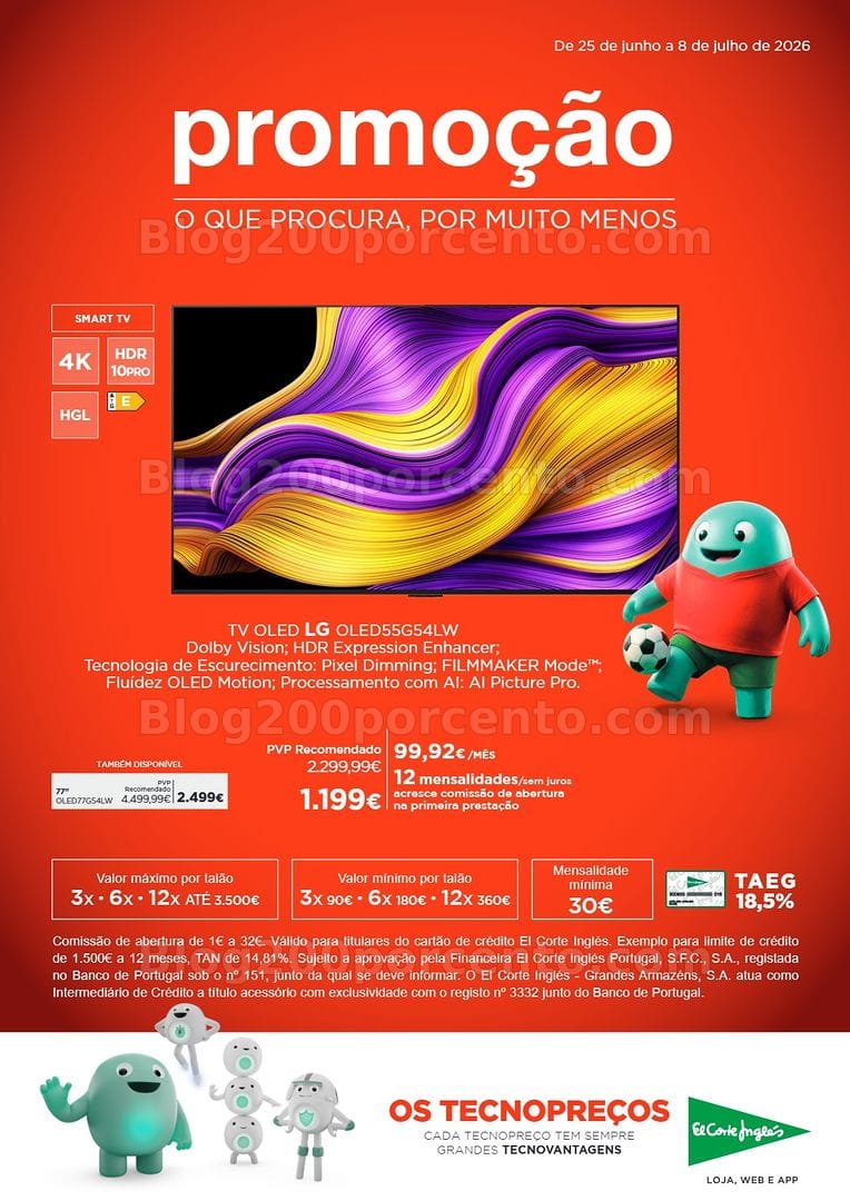 Antevisão Folheto EL CORTE INGLÉS Tecnologia Promoções de 25 junho a 8 julho