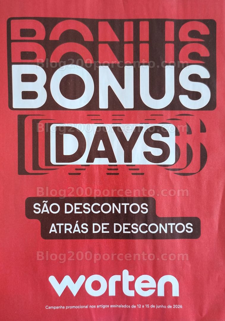 Antevisão Folheto WORTEN Bonus Days Promoções de 12 a 15 junho