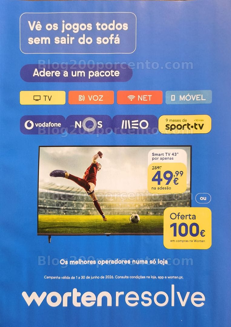Antevisão Folheto WORTEN Mobile Promoções de 1 a 30 junho