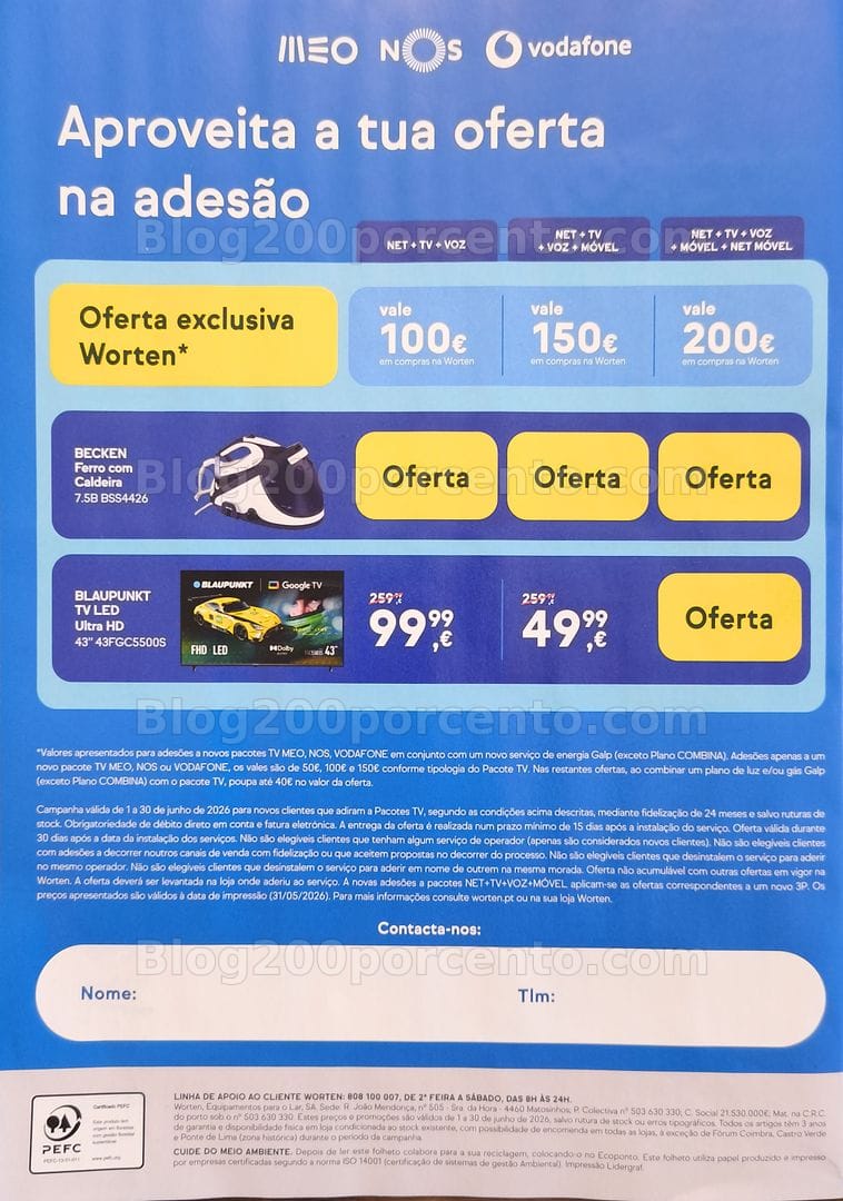 Antevisão Folheto WORTEN Mobile Promoções de 1 a 30 junho