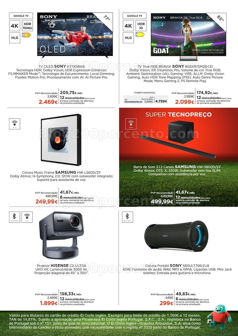 Antevisão Folheto EL CORTE INGLÉS Tecnologia Promoções de 17 a 29 julho