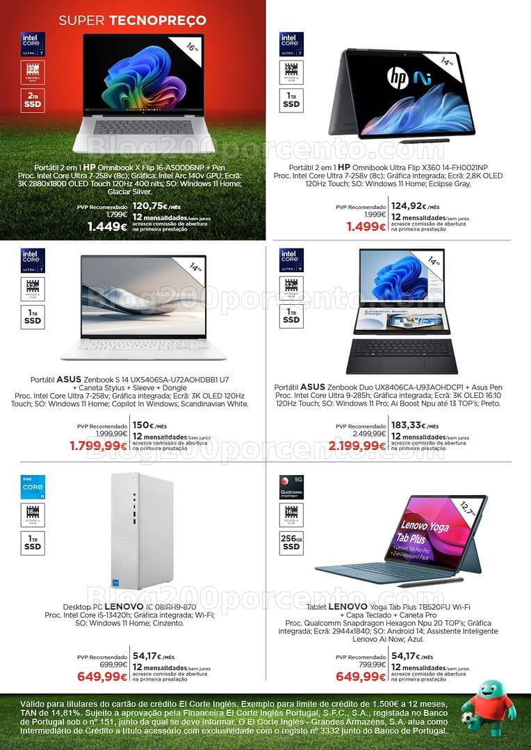 Antevisão Folheto EL CORTE INGLÉS Tecnologia Promoções de 17 a 29 julho