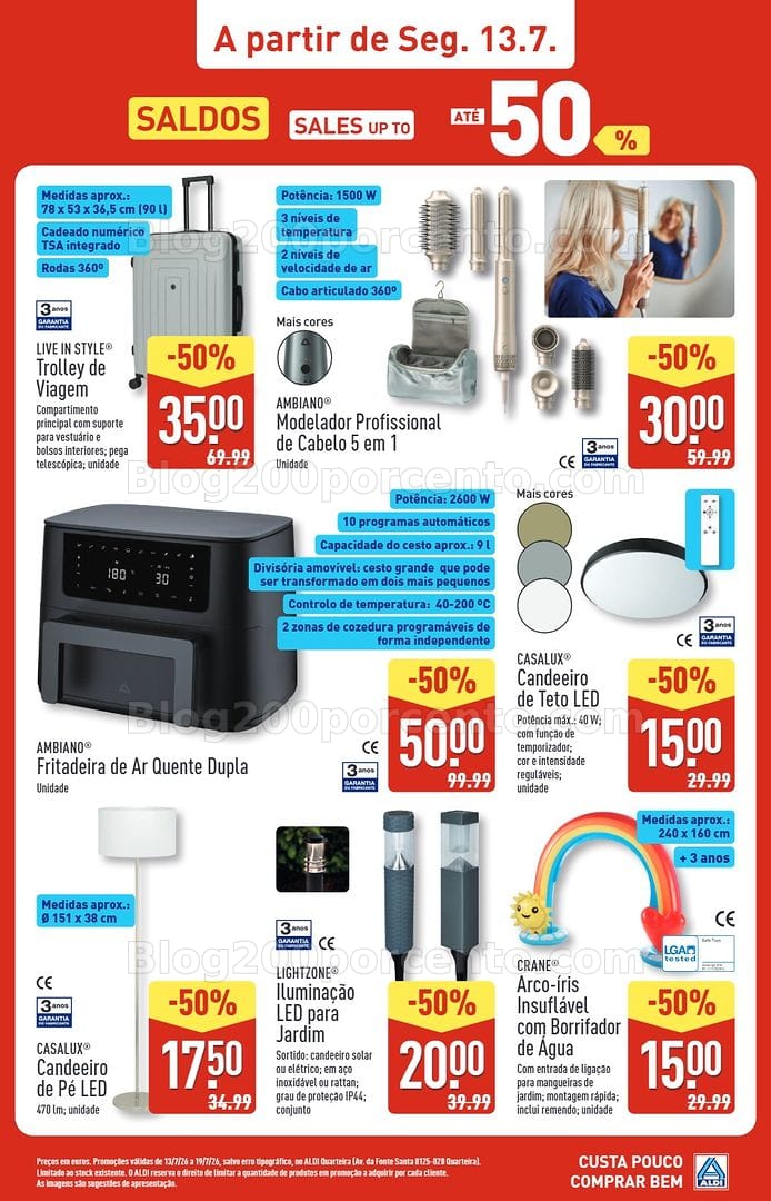 Antevisão Folheto ALDI Saldos Abertura Promoções de 13 a 19 julho - Quarteira