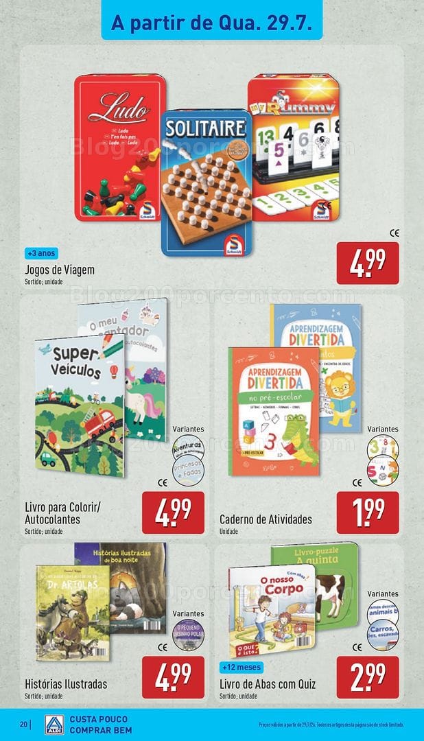 Antevisão Folheto ALDI Tempos Livres Promoções de 29 julho a 2 agosto