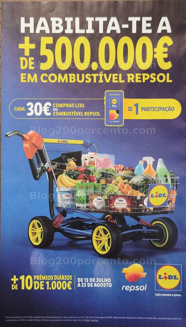 ALERTA - 500.000€ em combustíveis para ganhar no LIDL de 13 julho a 23 agosto