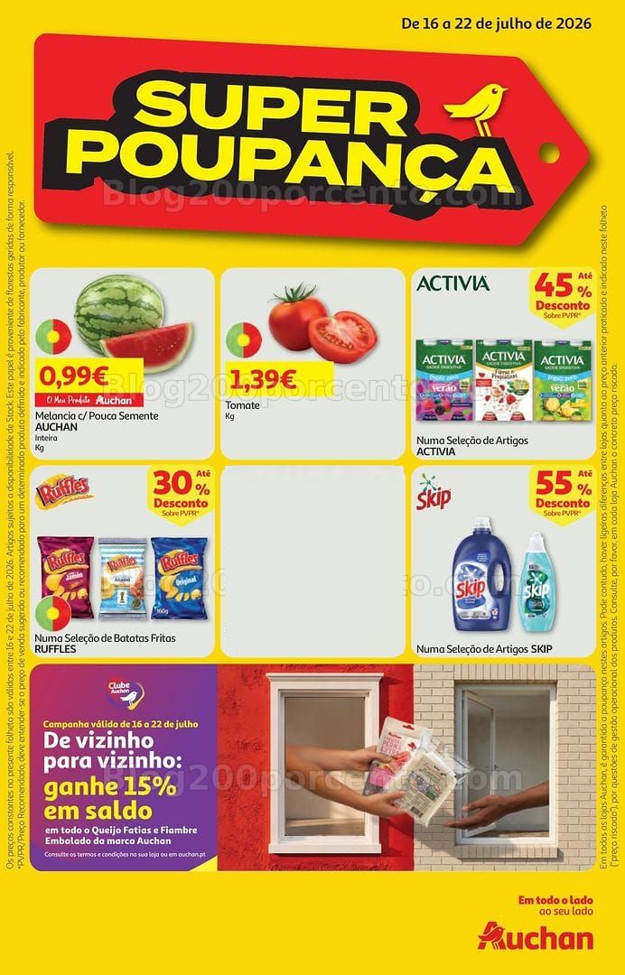 Antevisão Folheto AUCHAN Super Poupança Promoções de 16 a 22 julho