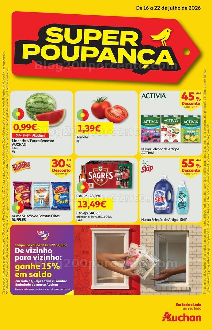 Antevisão Folheto AUCHAN Super Poupança Promoções de 16 a 22 julho