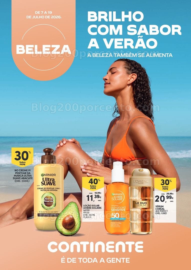 Antevisão Folheto CONTINENTE Beleza Verão Promoções de 7 a 19 julho