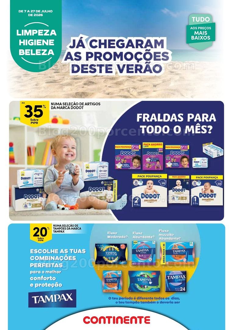 Antevisão Folheto CONTINENTE Açores Limpeza e Higiene Promoções de 7 a 27 julho