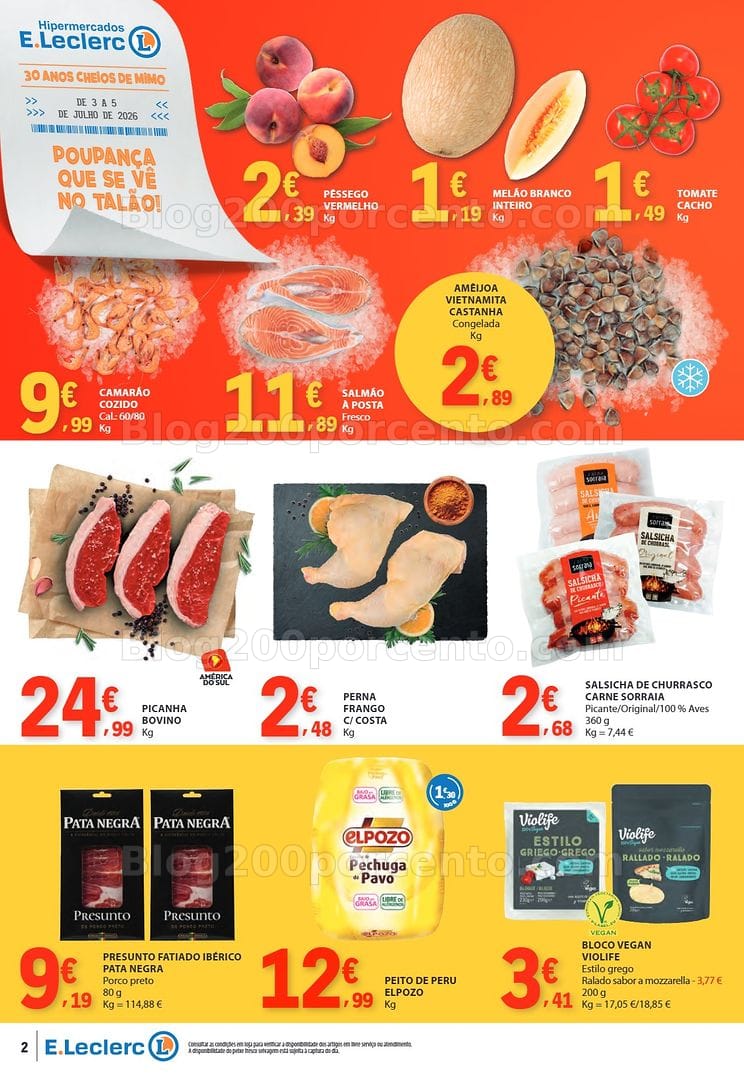 Antevisão Folheto E-LECLERC Promoções Fim de Semana - 3 a 5 julho