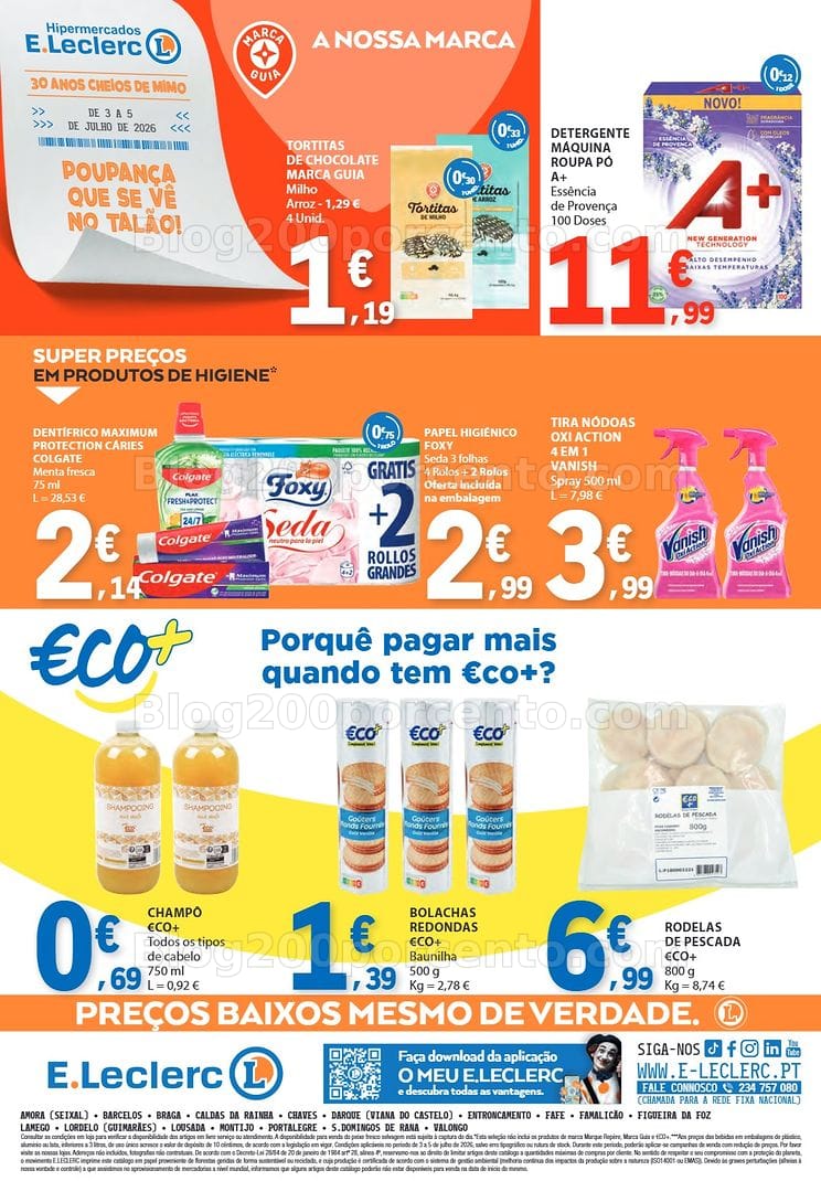 Antevisão Folheto E-LECLERC Promoções Fim de Semana - 3 a 5 julho