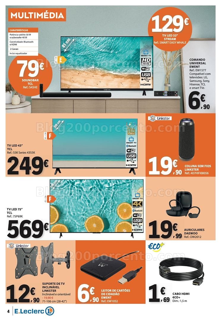 Antevisão Folheto E-LECLERC Bazar Promoções de 2 a 15 julho