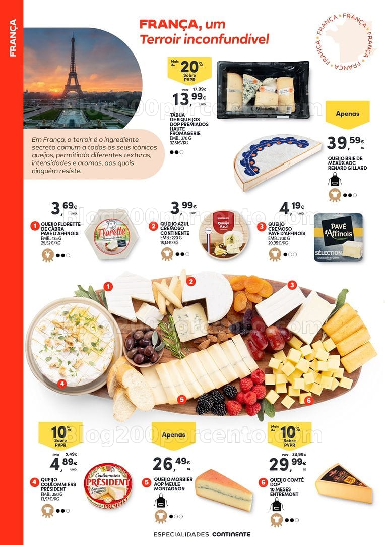 Antevisão Folheto CONTINENTE Charcutaria e Queijos Promoções de 14 julho a 23 agosto