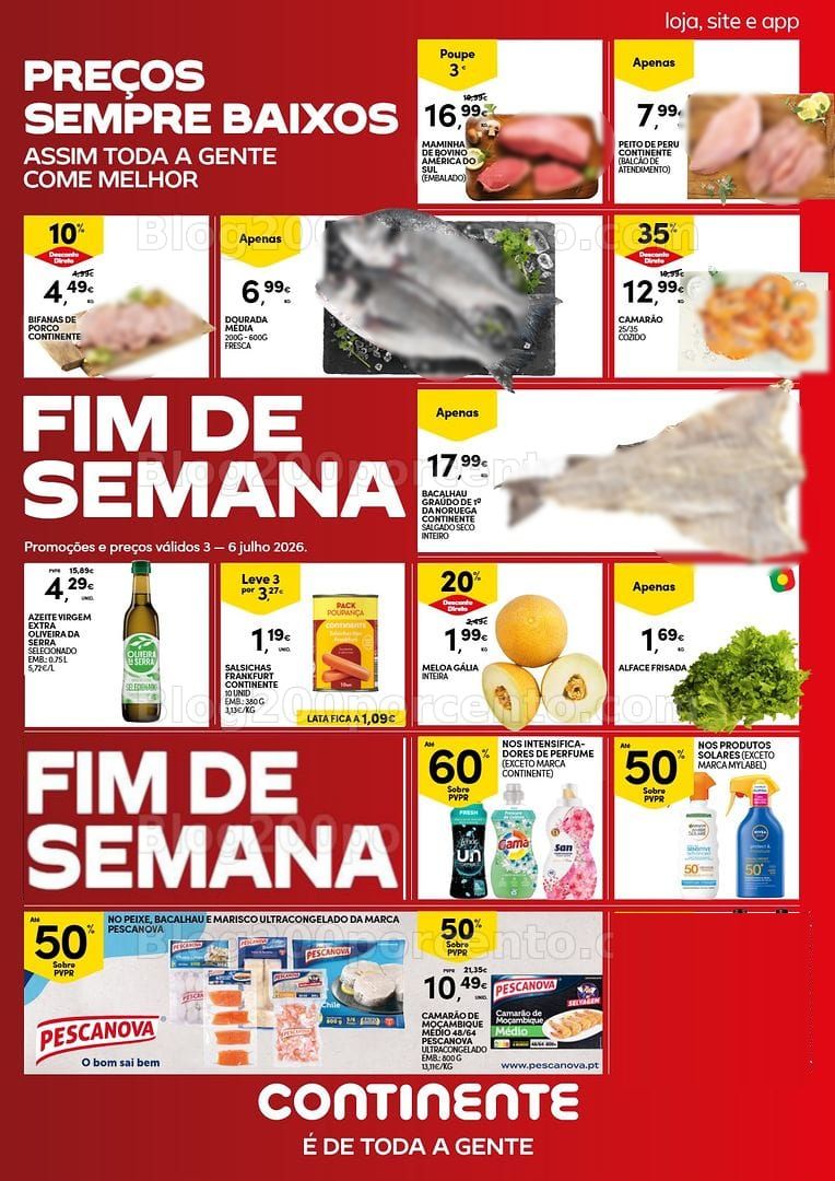 Antevisão Folheto CONTINENTE Promoções Fim de Semana - 3 a 6 julho - Edição Digital