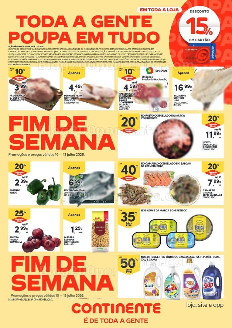 Antevisão Folheto CONTINENTE Promoções Fim de Semana - 10 a 13 julho - Edição Digital