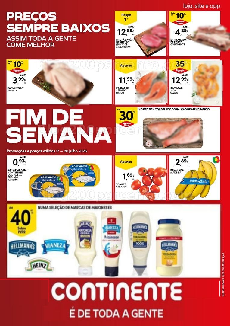Antevisão Folheto CONTINENTE Promoções Fim de Semana - 17 a 20 julho - Edição Digital