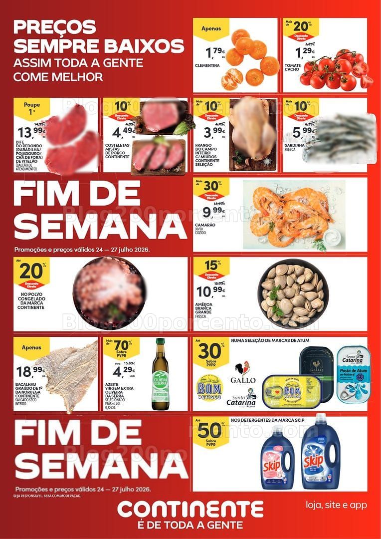 Antevisão Folheto CONTINENTE Promoções Fim de Semana - 24 a 27 julho - Edição Digital