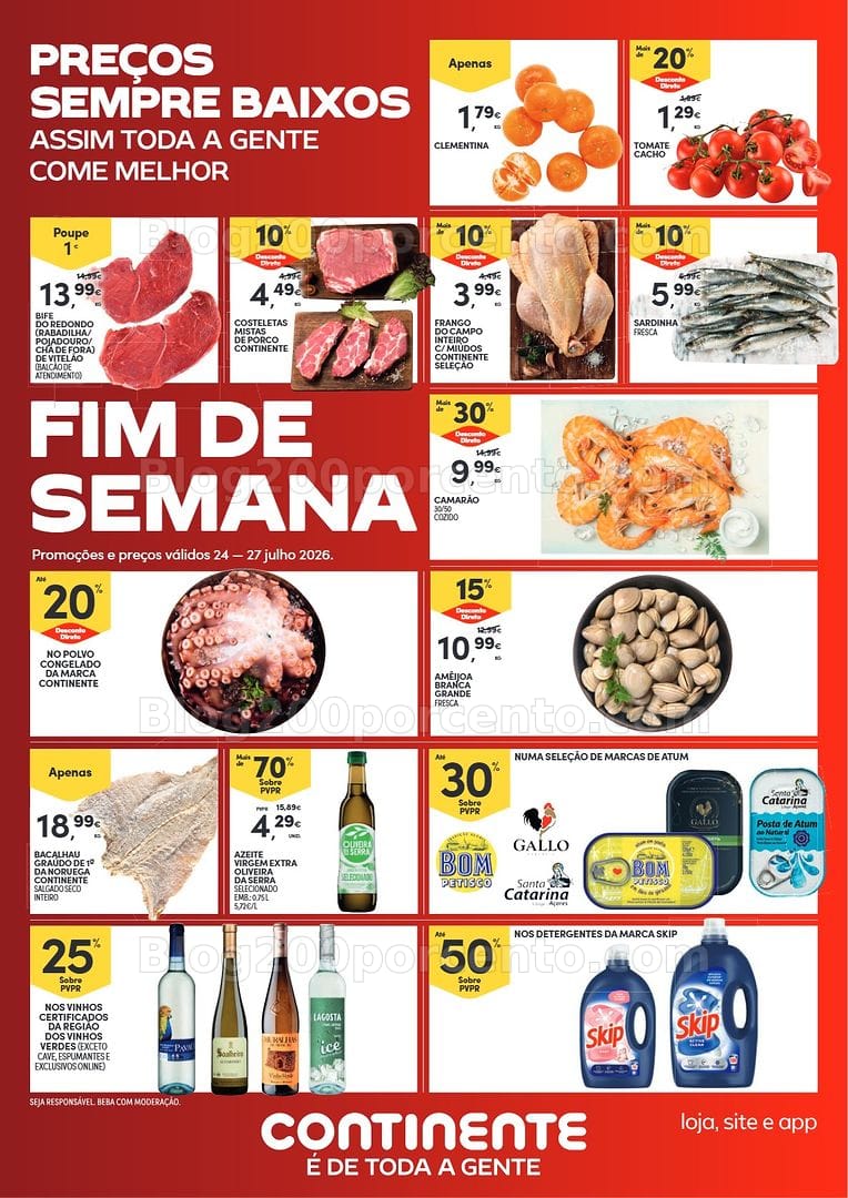 Antevisão Folheto CONTINENTE Promoções Fim de Semana - 24 a 27 julho - Edição Digital