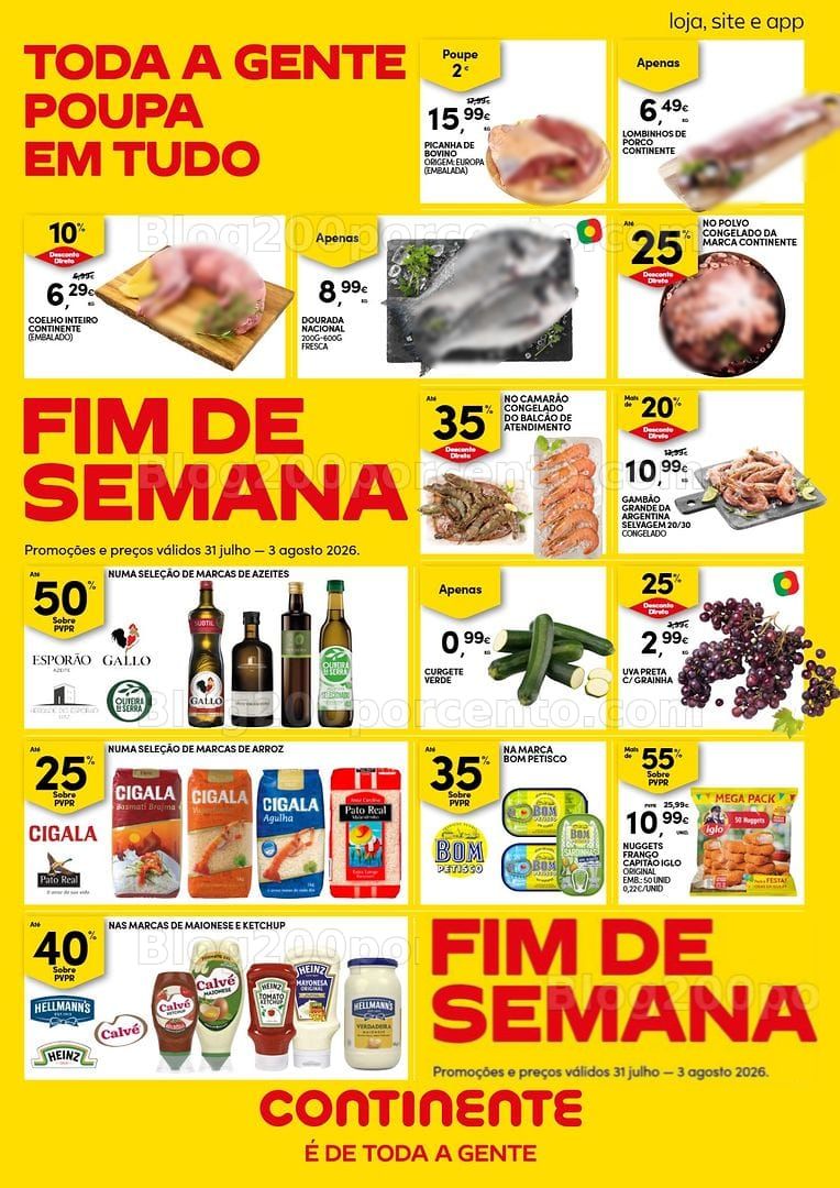 Antevisão Folheto CONTINENTE Promoções Fim de Semana - 31 julho a 3 agosto - Edição Digital