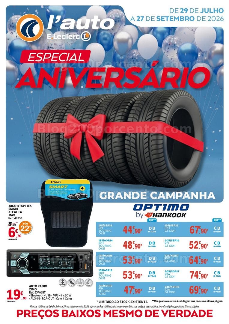 Antevisão Folheto E-LECLERC Auto Promoções de 29 julho a 27 setembro