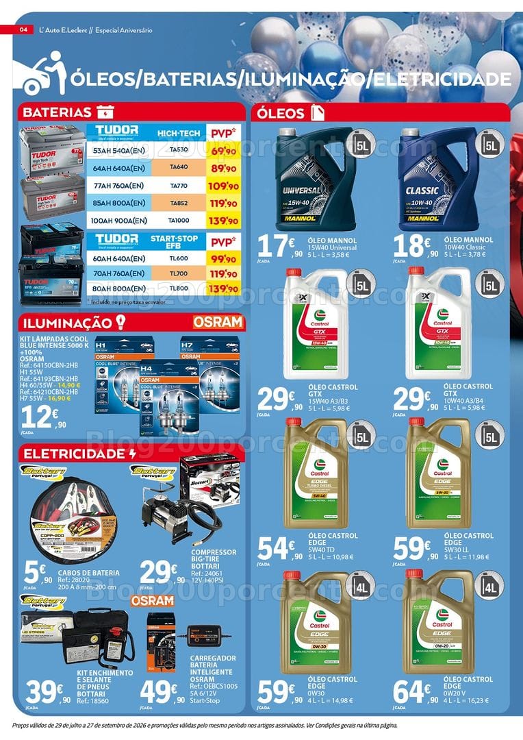 Antevisão Folheto E-LECLERC Auto Promoções de 29 julho a 27 setembro