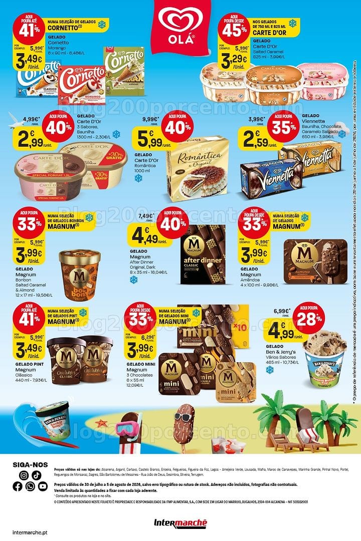 Antevisão Folheto INTERMARCHÉ Gelados Promoções de 30 julho a 5 agosto