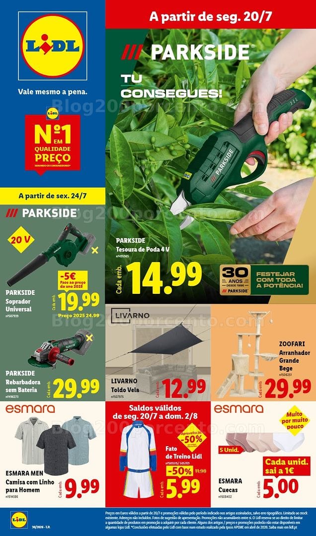 Antevisão Folheto LIDL Bazar Promoções de 20 a 30 julho