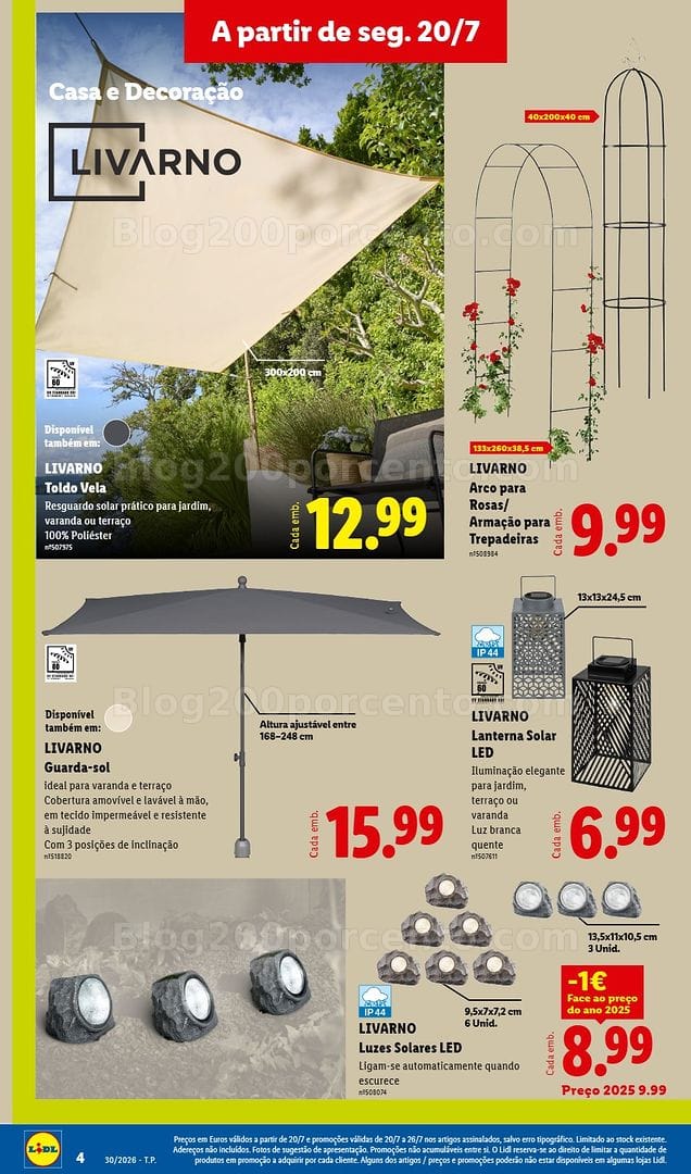 Antevisão Folheto LIDL Bazar Promoções de 20 a 30 julho