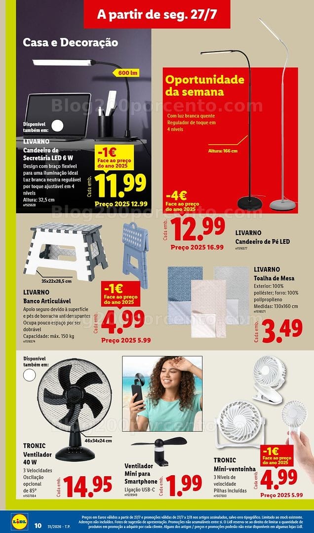 Antevisão Folheto LIDL Bazar Promoções de 27 julho a 6 agosto