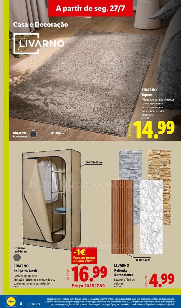 Antevisão Folheto LIDL Bazar Promoções de 27 julho a 6 agosto
