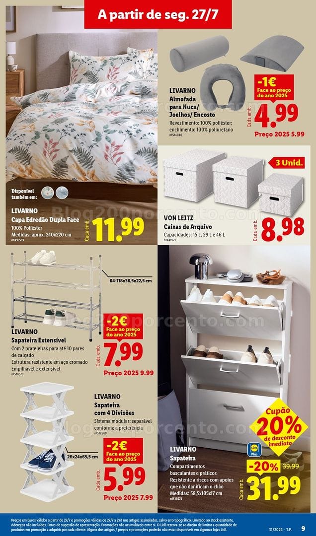 Antevisão Folheto LIDL Bazar Promoções de 27 julho a 6 agosto