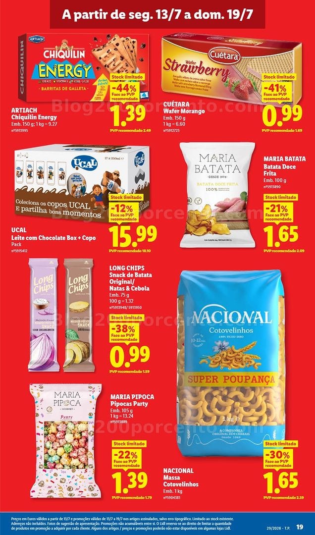 Antevisão Folheto LIDL Promoções de 13 a 19 julho