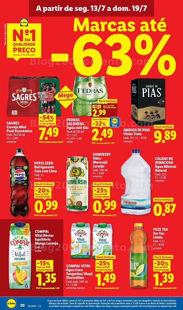 Antevisão Folheto LIDL Promoções de 13 a 19 julho