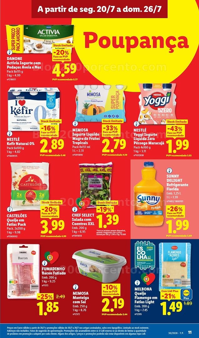 Antevisão Folheto LIDL Promoções de 20 a 26 julho