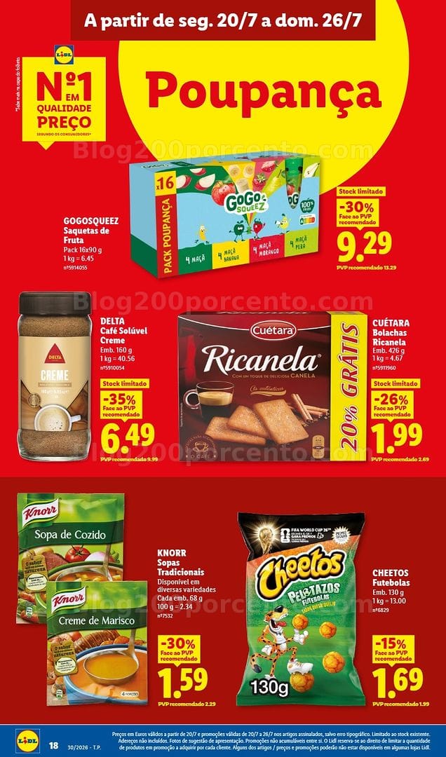 Antevisão Folheto LIDL Promoções de 20 a 26 julho