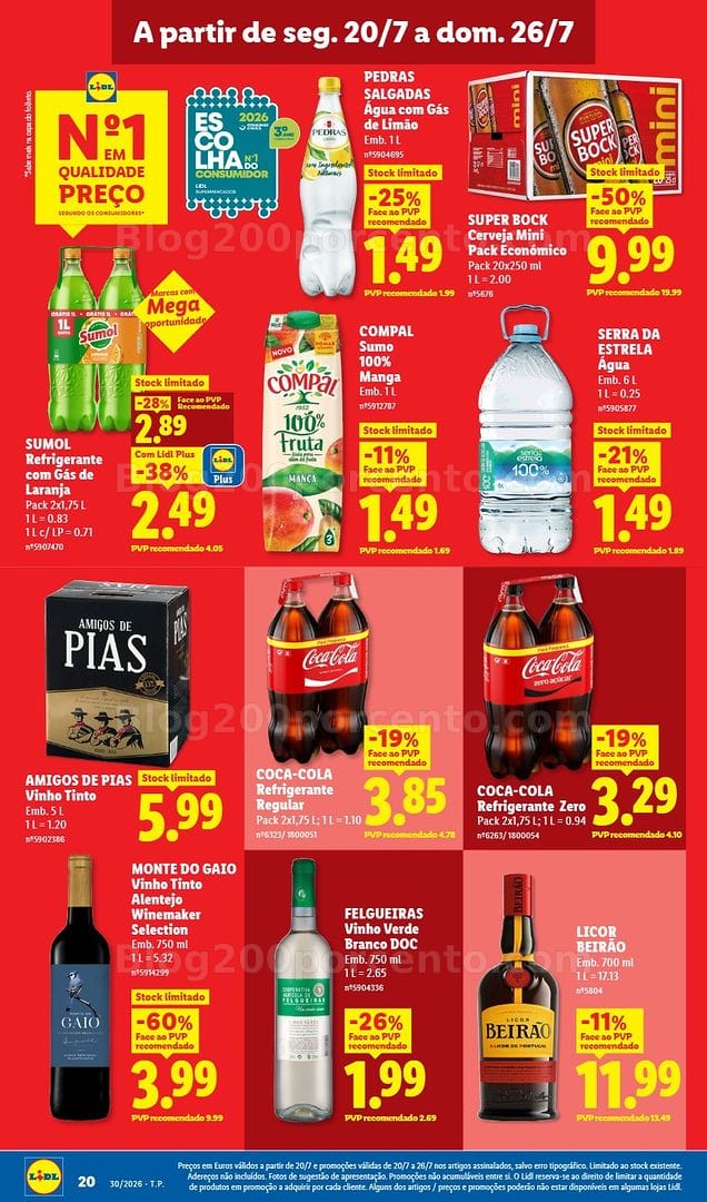 Antevisão Folheto LIDL Promoções de 20 a 26 julho