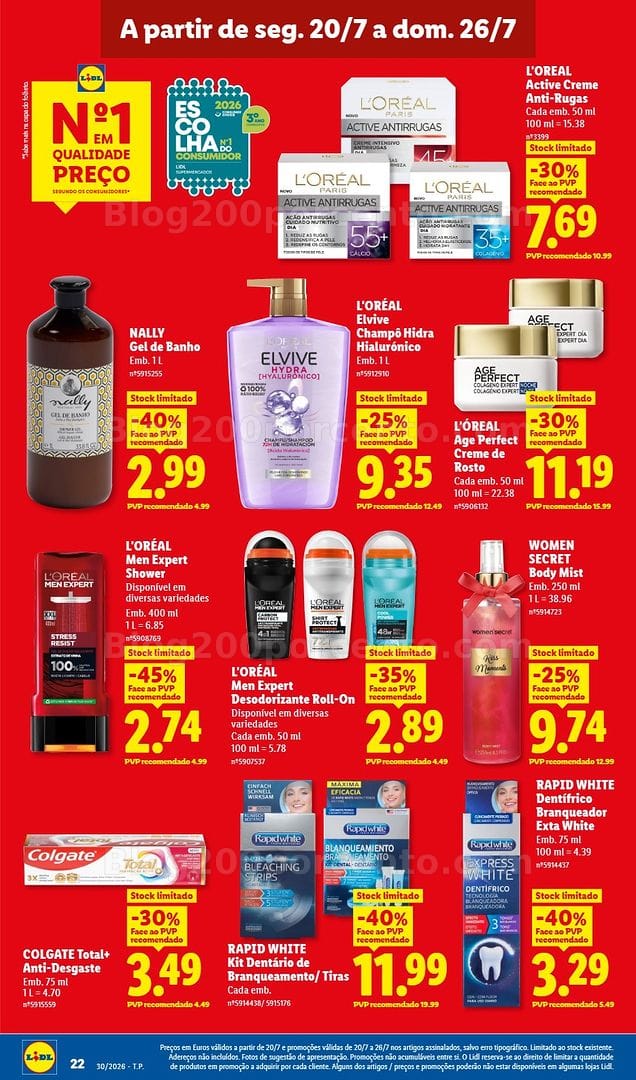 Antevisão Folheto LIDL Promoções de 20 a 26 julho