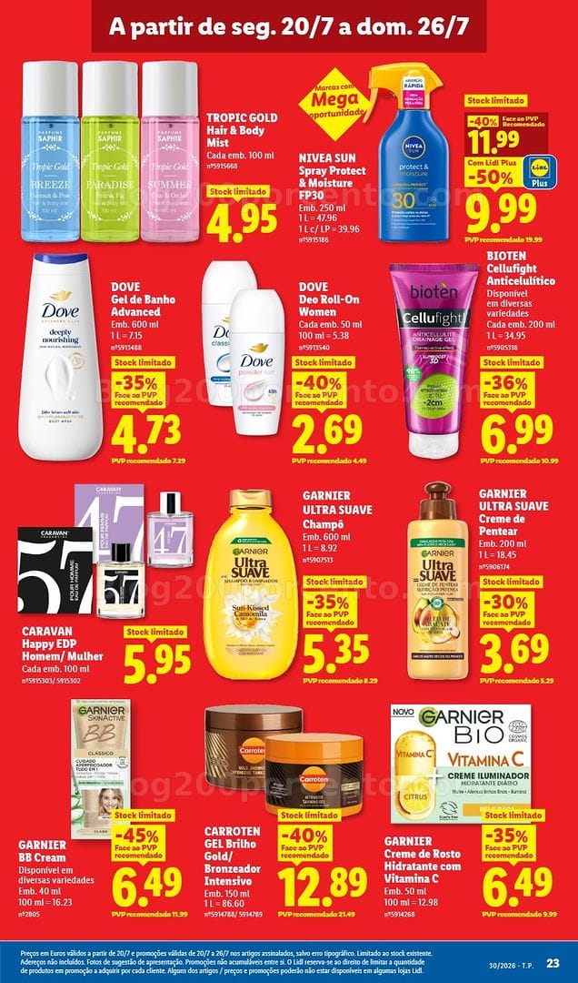 Antevisão Folheto LIDL Promoções de 20 a 26 julho