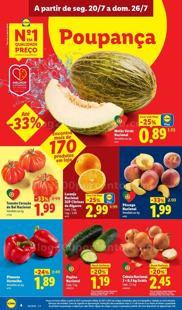 Antevisão Folheto LIDL Promoções de 20 a 26 julho