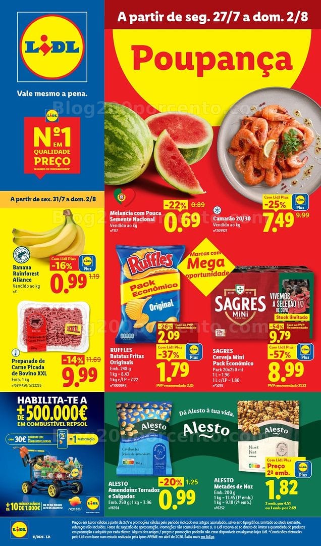 Antevisão Folheto LIDL Promoções de 27 julho a 2 agosto
