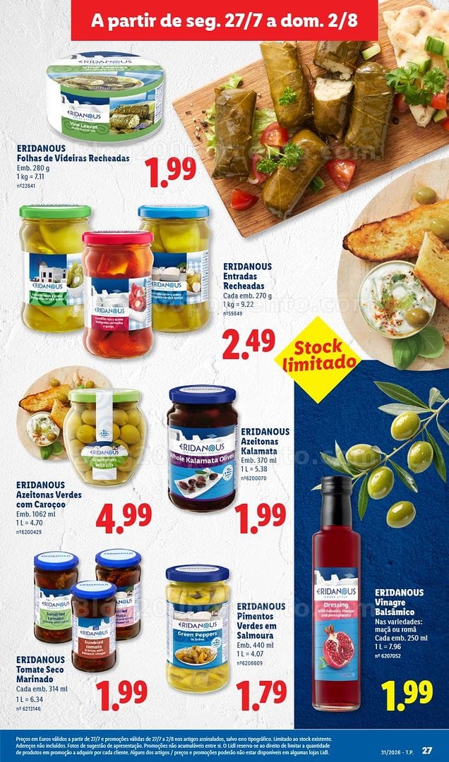 Antevisão Folheto LIDL Promoções de 27 julho a 2 agosto