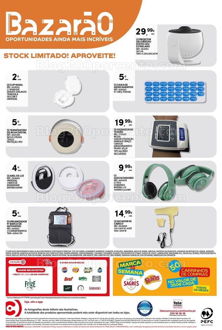 Antevisão Folheto CONTINENTE Bazarão Promoções de 14 a 20 julho