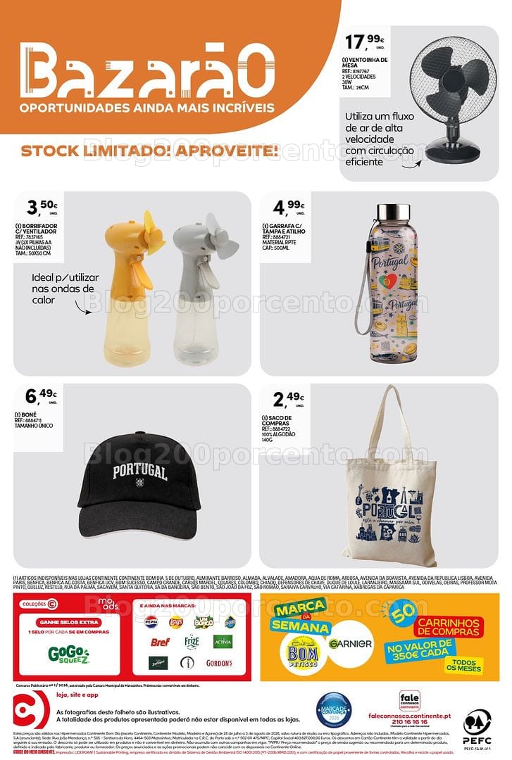 Antevisão Folheto CONTINENTE Bazarão Promoções de 28 julho a 3 agosto
