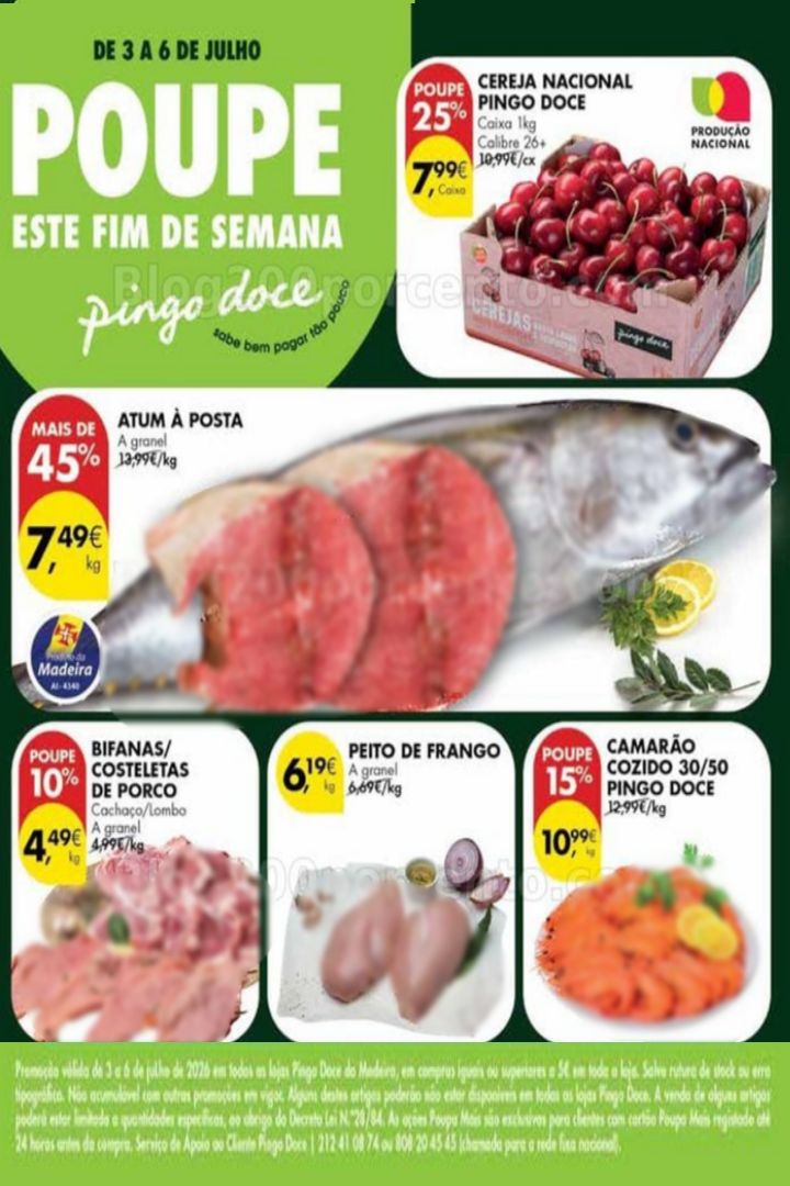 Antevisão Folheto PINGO DOCE Fim de Semana Madeira - 3 a 6 julho
