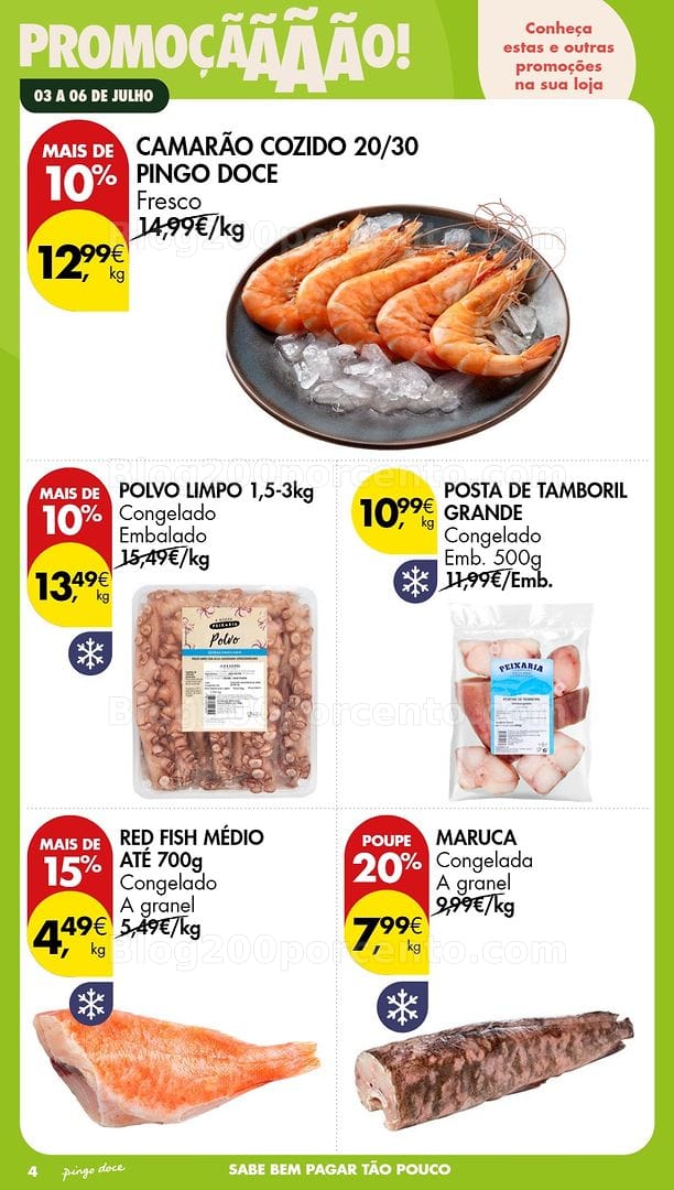 Antevisão Folheto PINGO DOCE Promoções Fim de Semana - 3 a 6 julho